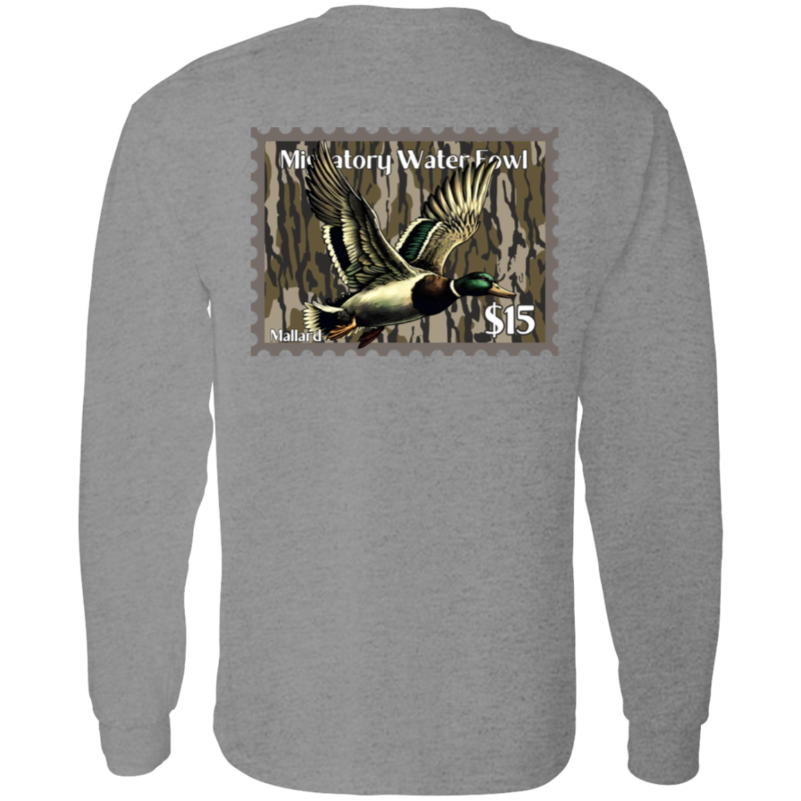 Mallard Migratory Waterfowl Duck Stamp Bottom Land Long Sleeve