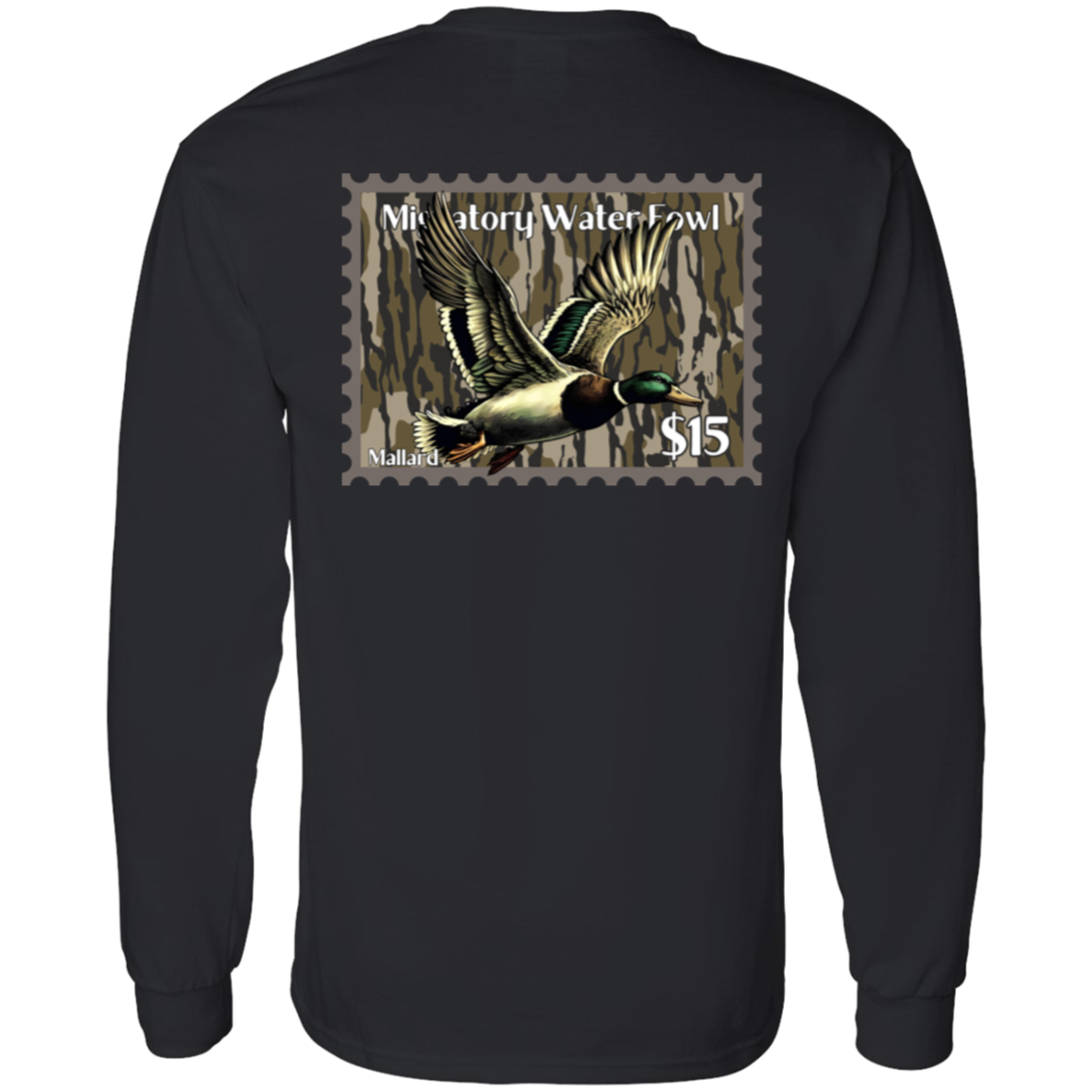Mallard Migratory Waterfowl Duck Stamp Bottom Land Long Sleeve