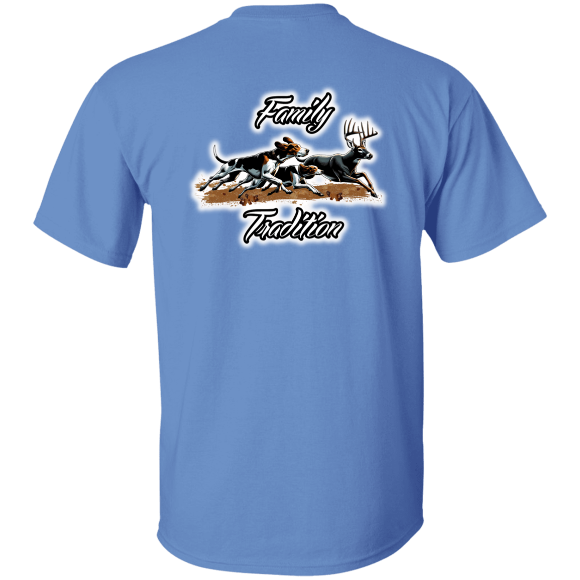 Family Tradition Dogs Chasing Deer Short Sleeve