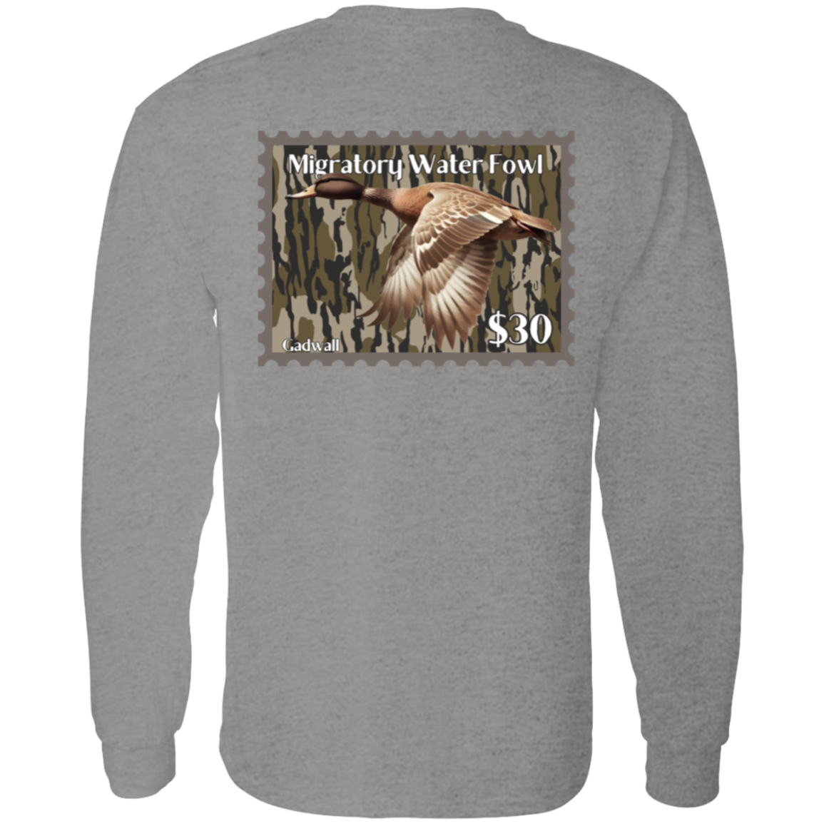 Gadwall Migratory Waterfowl Duck Stamp Bottom Land Long Sleeve