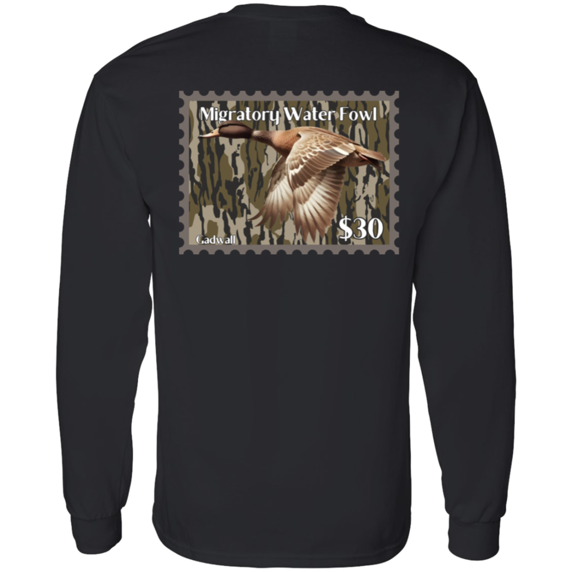 Gadwall Migratory Waterfowl Duck Stamp Bottom Land Long Sleeve