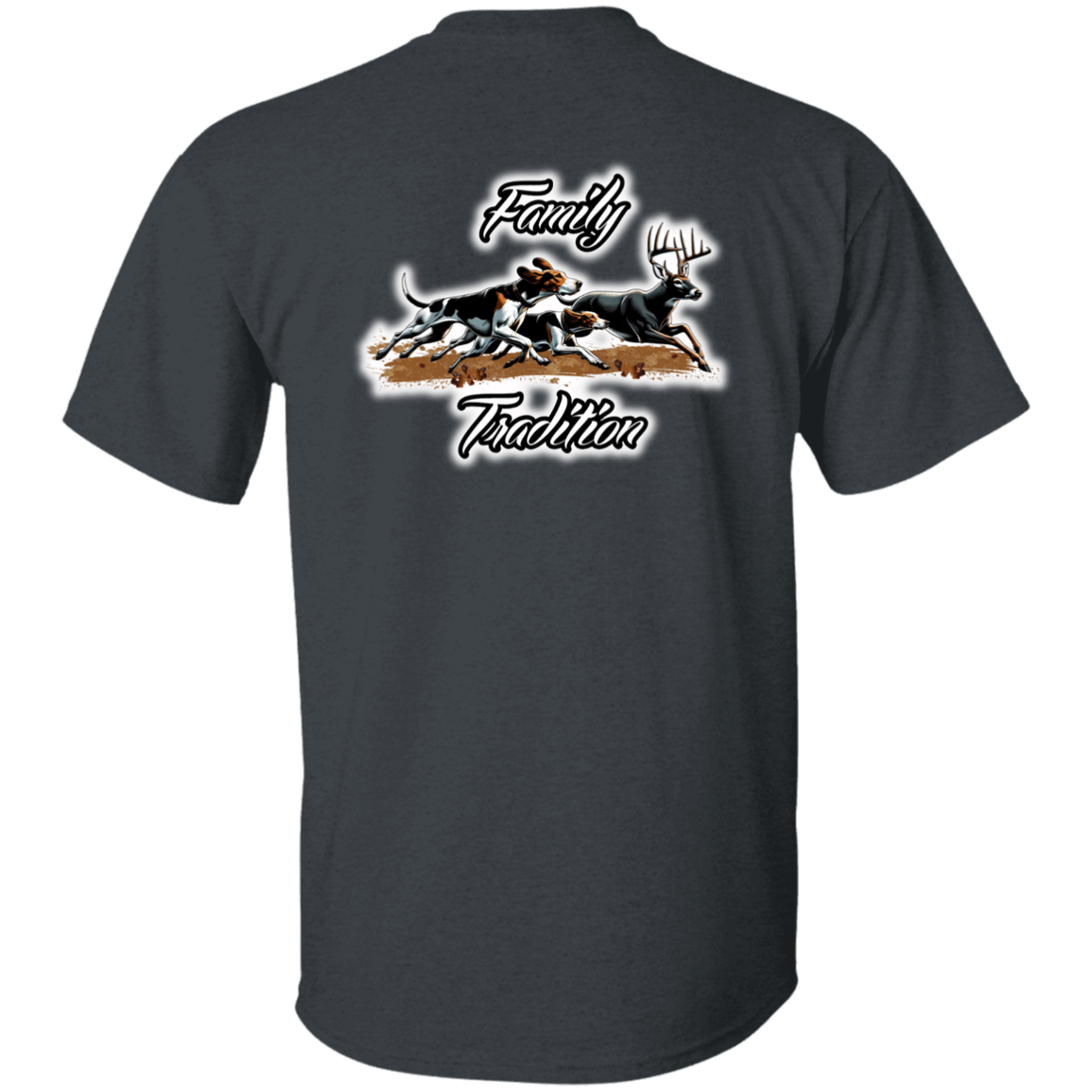 Family Tradition Dogs Chasing Deer Short Sleeve