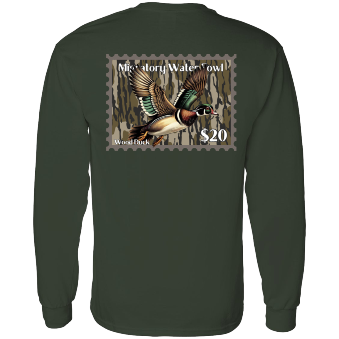 Wood Duck Migratory Waterfowl Duck Stamp Bottom Land Long Sleeve