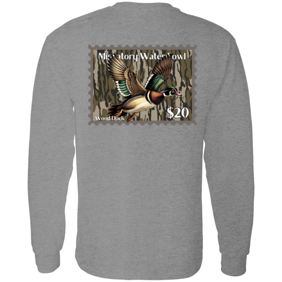 Wood Duck Migratory Waterfowl Duck Stamp Bottom Land Long Sleeve