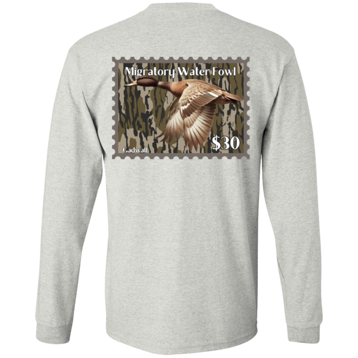 Gadwall Migratory Waterfowl Duck Stamp Bottom Land Long Sleeve