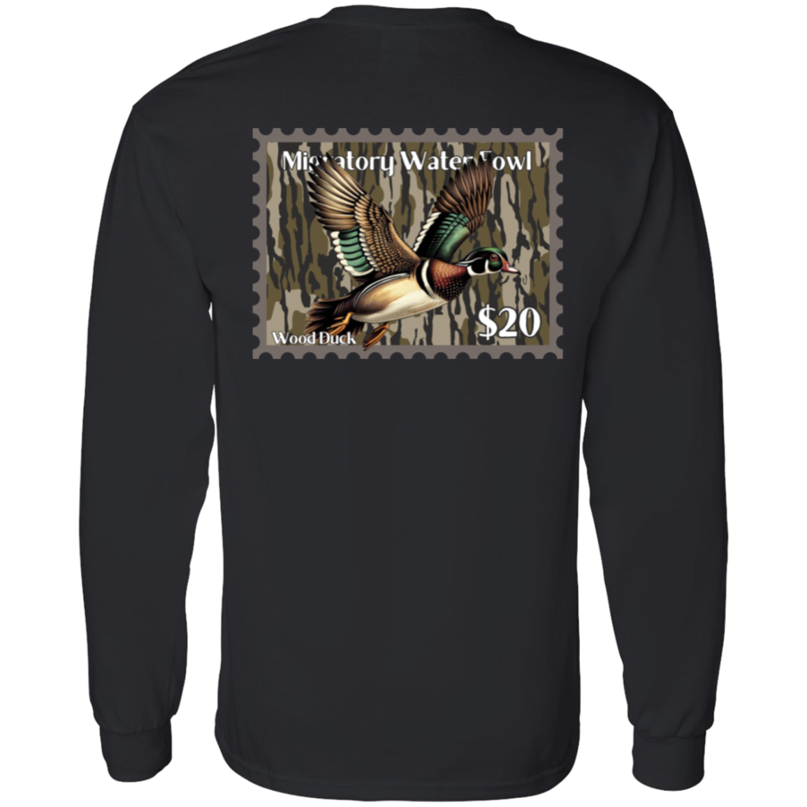 Wood Duck Migratory Waterfowl Duck Stamp Bottom Land Long Sleeve