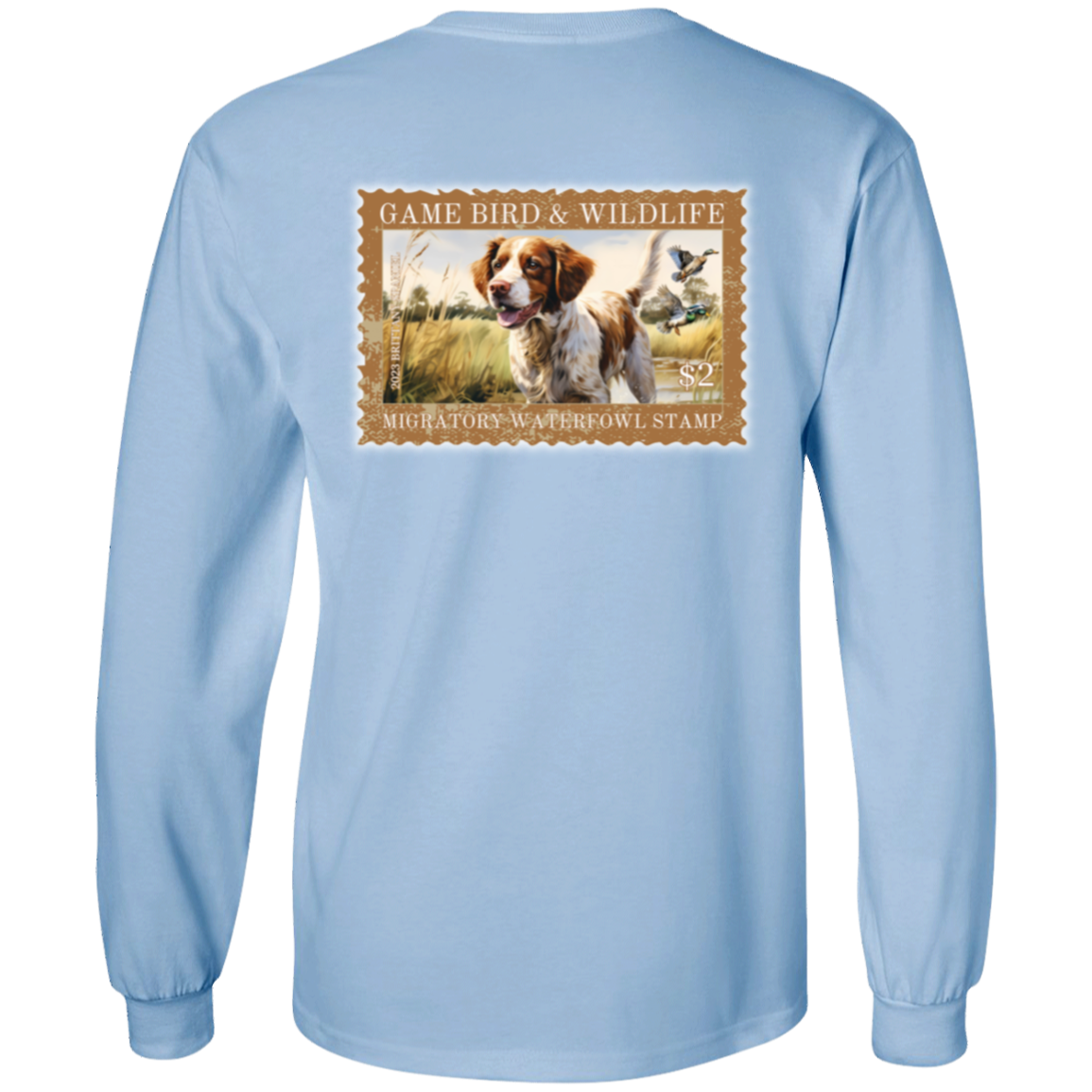 Brittany Spaniel Migratory Waterfowl Stamp Collection Long Sleeve