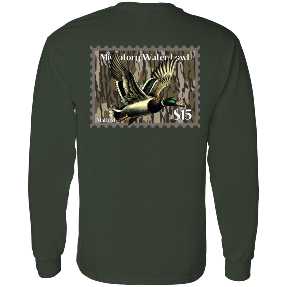 Mallard Migratory Waterfowl Duck Stamp Bottom Land Long Sleeve