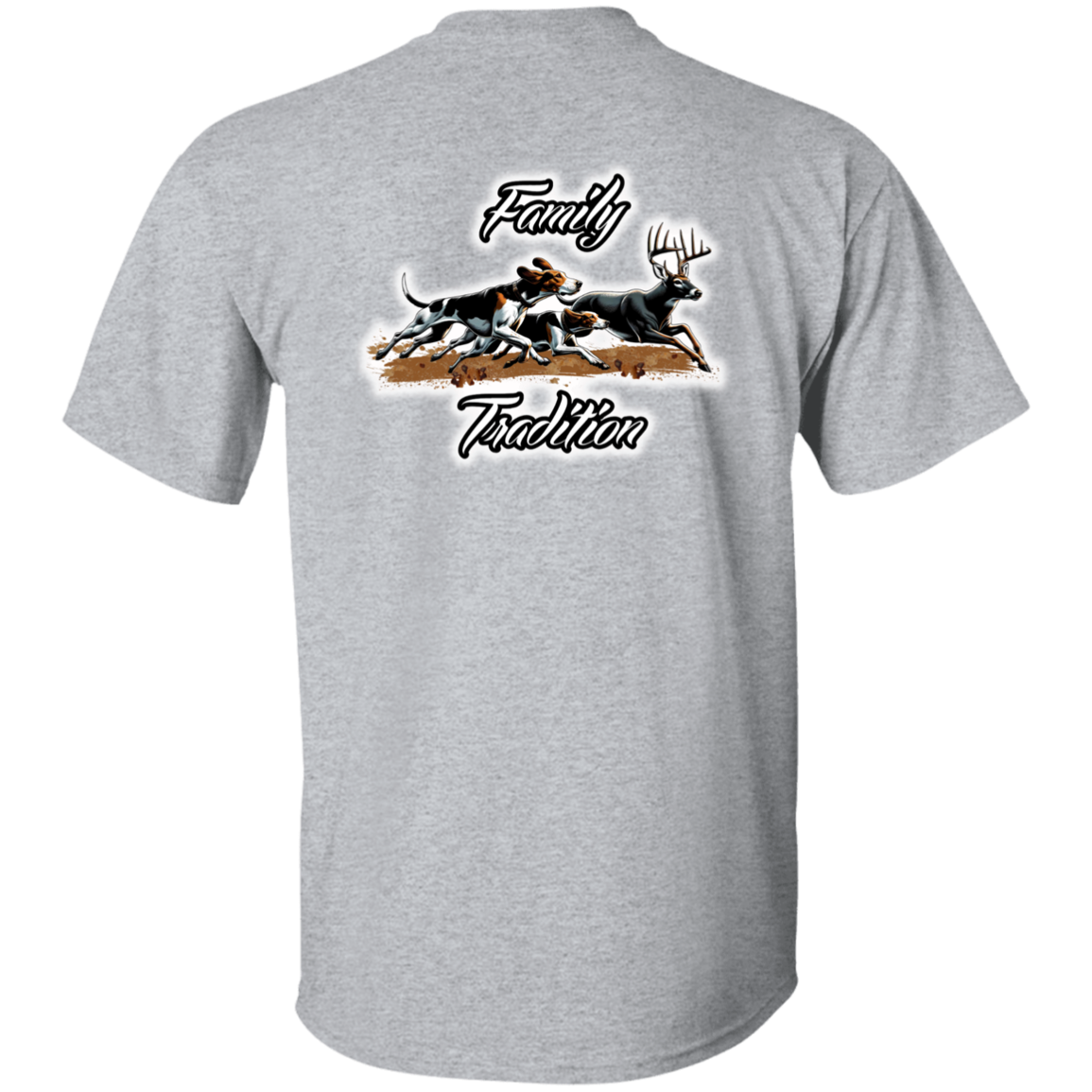 Family Tradition Dogs Chasing Deer Short Sleeve