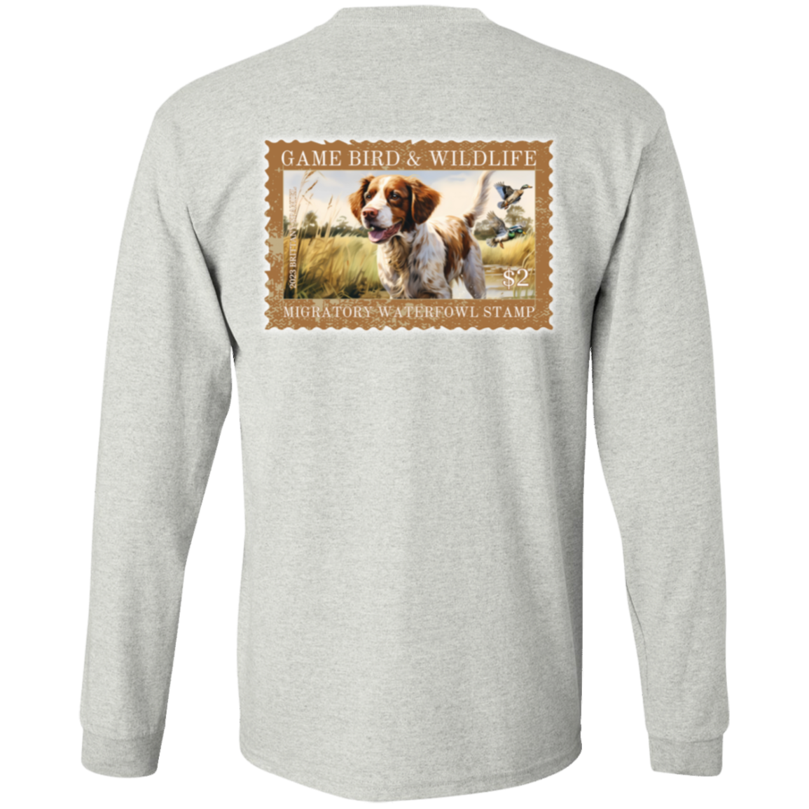 Brittany Spaniel Migratory Waterfowl Stamp Collection Long Sleeve