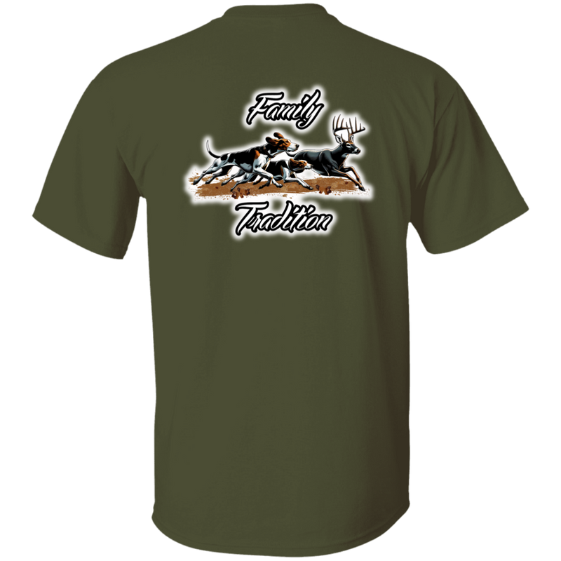 Family Tradition Dogs Chasing Deer Short Sleeve