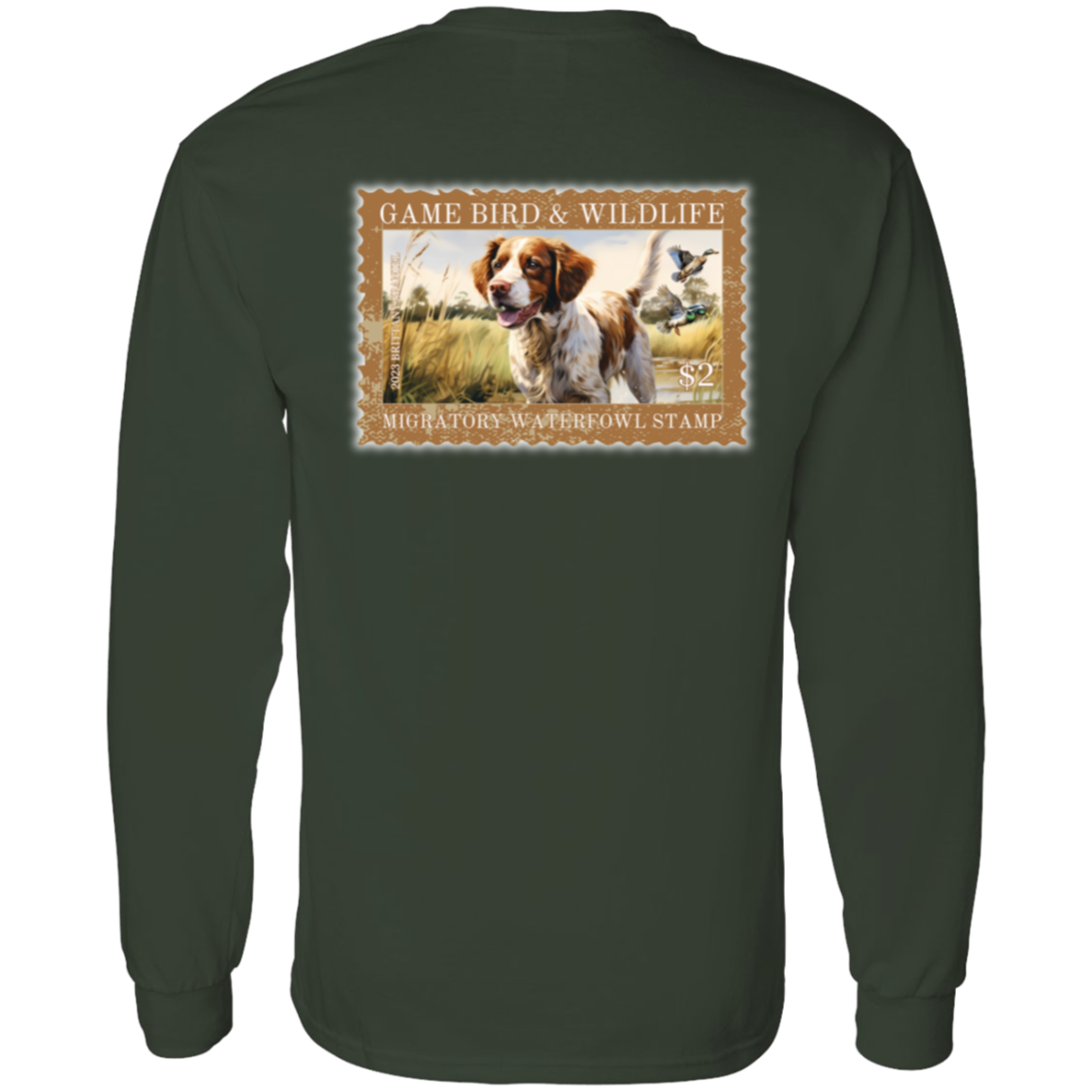 Brittany Spaniel Migratory Waterfowl Stamp Collection Long Sleeve