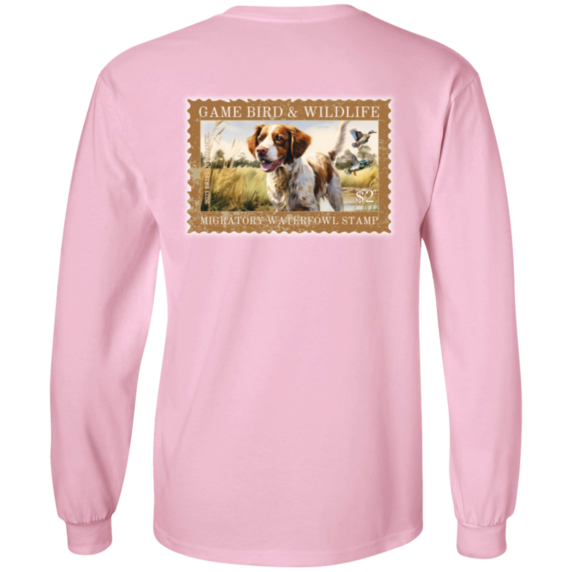 Brittany Spaniel Migratory Waterfowl Stamp Collection Long Sleeve
