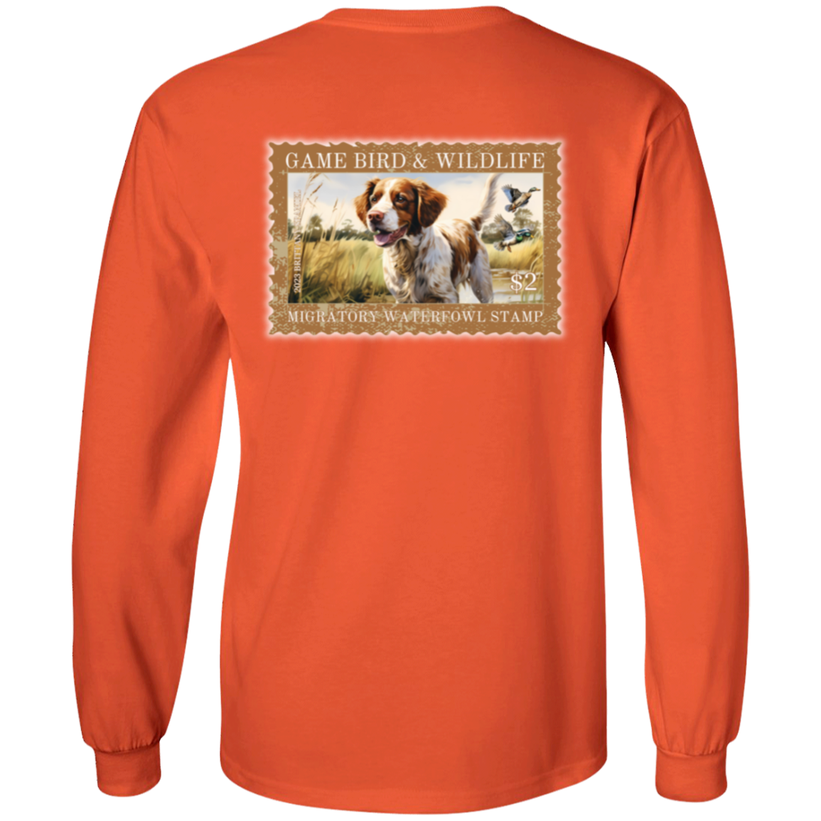Brittany Spaniel Migratory Waterfowl Stamp Collection Long Sleeve