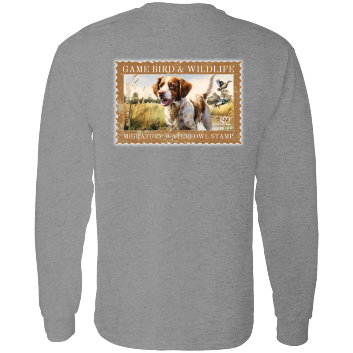 Brittany Spaniel Migratory Waterfowl Stamp Collection Long Sleeve