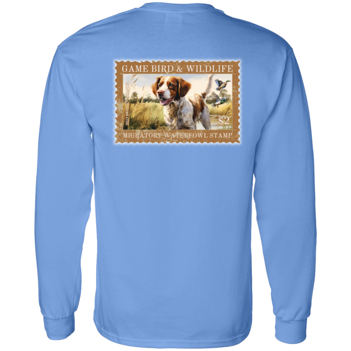 Brittany Spaniel Migratory Waterfowl Stamp Collection Long Sleeve