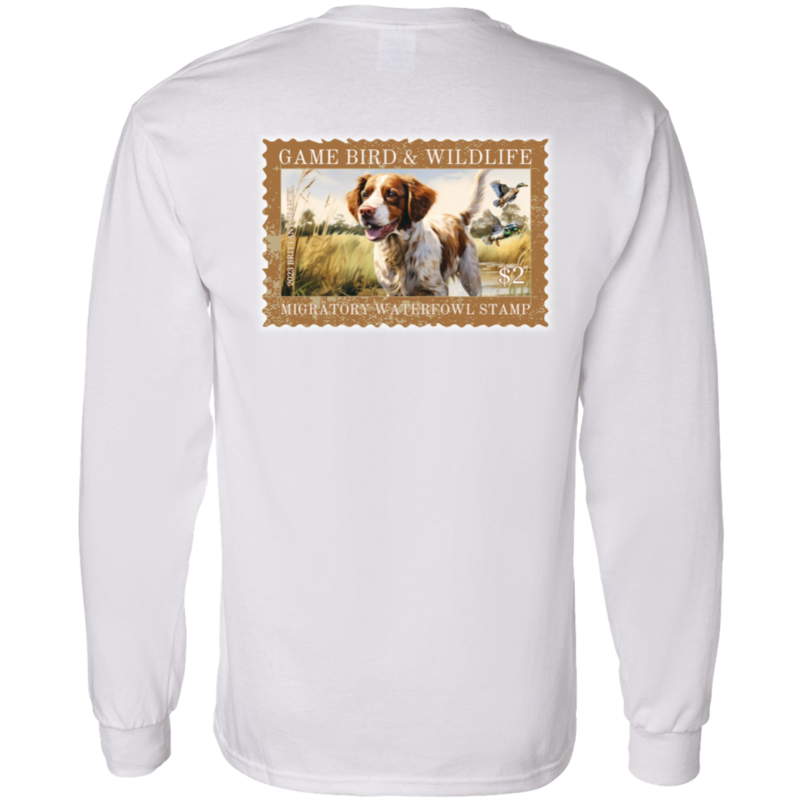 Brittany Spaniel Migratory Waterfowl Stamp Collection Long Sleeve