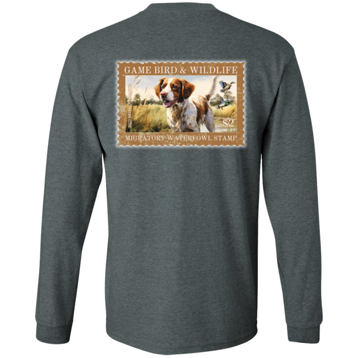 Brittany Spaniel Migratory Waterfowl Stamp Collection Long Sleeve